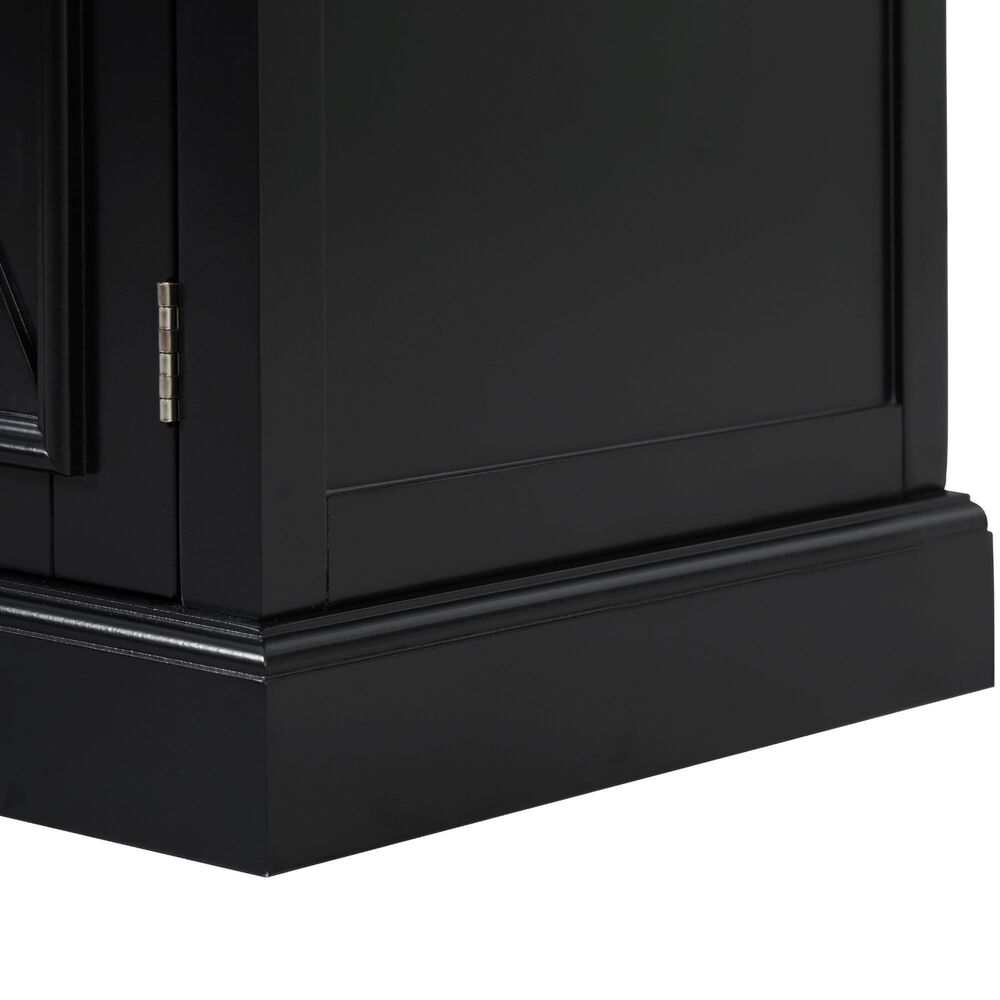HOMLUX 54.9" Kitchen Island with Drop Leaf in Black and Brown, , large