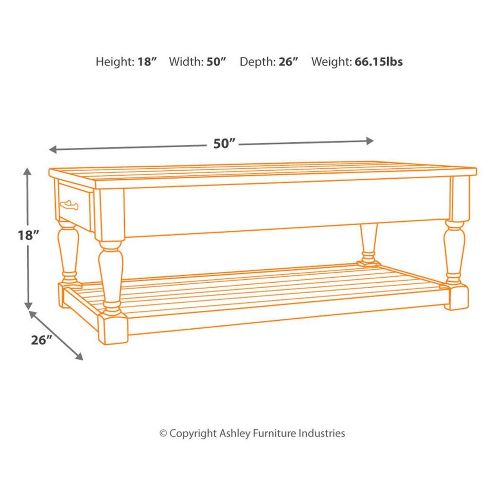 Signature Design by Ashley Shawnalore Rectangular Coffee Table in