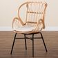 Baxton Studio Caelia Arm Chair in Black and Natural Brown, , large