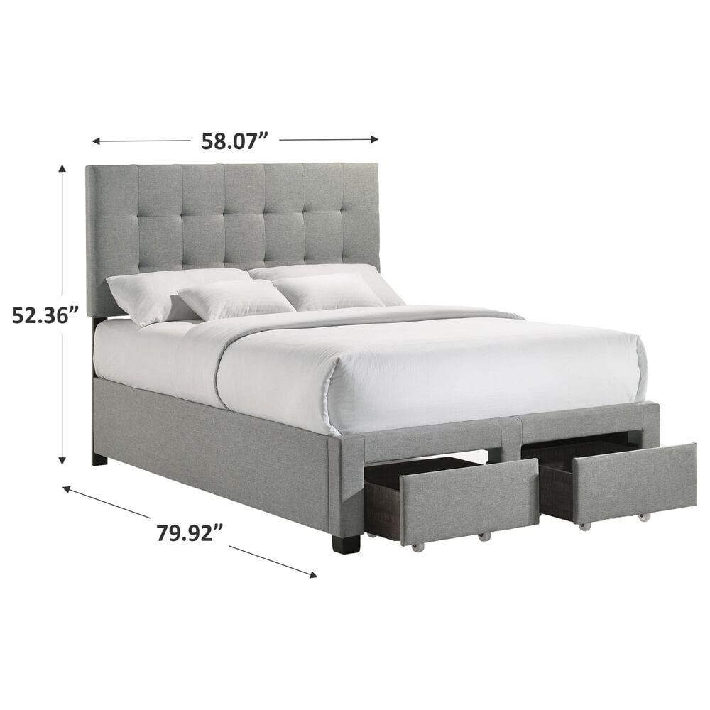 Hawthorne Furniture Full Upholstered Storage Bed in Gray, , large