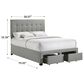Hawthorne Furniture Full Upholstered Storage Bed in Gray, , large
