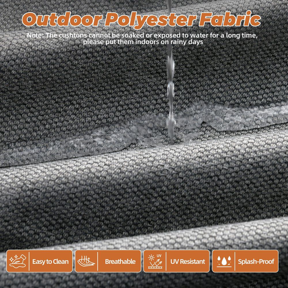 HOMLUX 7-Piece Patio Conversation Set in Dark Gray, , large