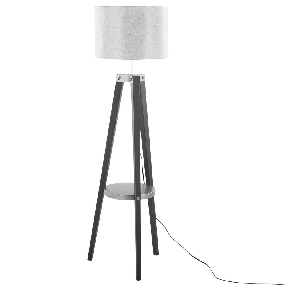 Lumisource Compass Floor Lamp in Black and Silver, , large