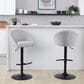 LumiSource Matisse Adjustable Swivel Barstool with Grey Fabric Upholstery in Black (Set of 2), , large