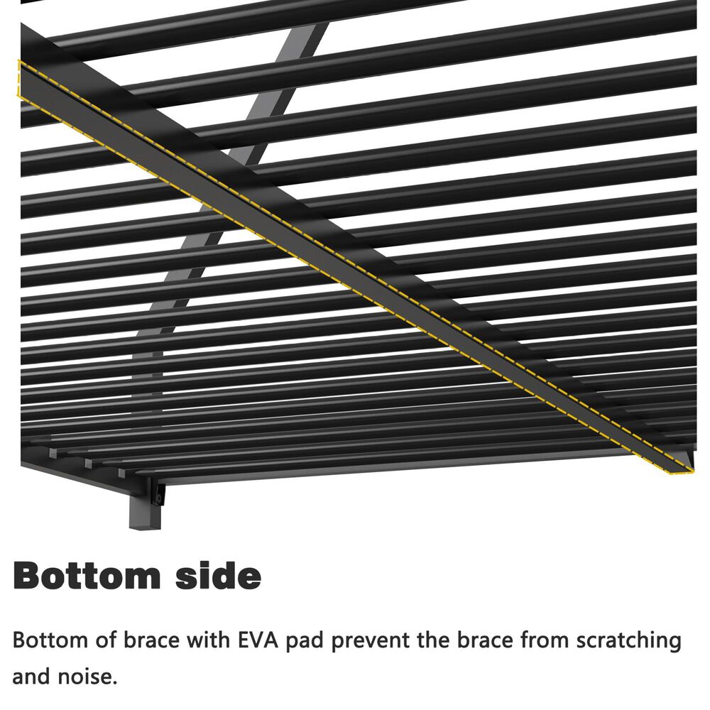 Hearth and Haven Adam Twin over Full Bunk Bed with White Mesh Guard Rail in Black, , large