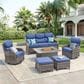 Sunwell Garden 6-Piece Fire Pit Set in Navy, , large