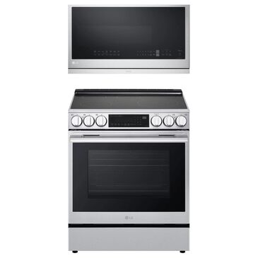 LG 2-Piece Kitchen Package with 6.3 Cu. Ft. Smart Slide-In Induction Range and 2.1 Cu. Ft. Smart Over-the-Range Microwave in Printproof Stainless Steel, , large