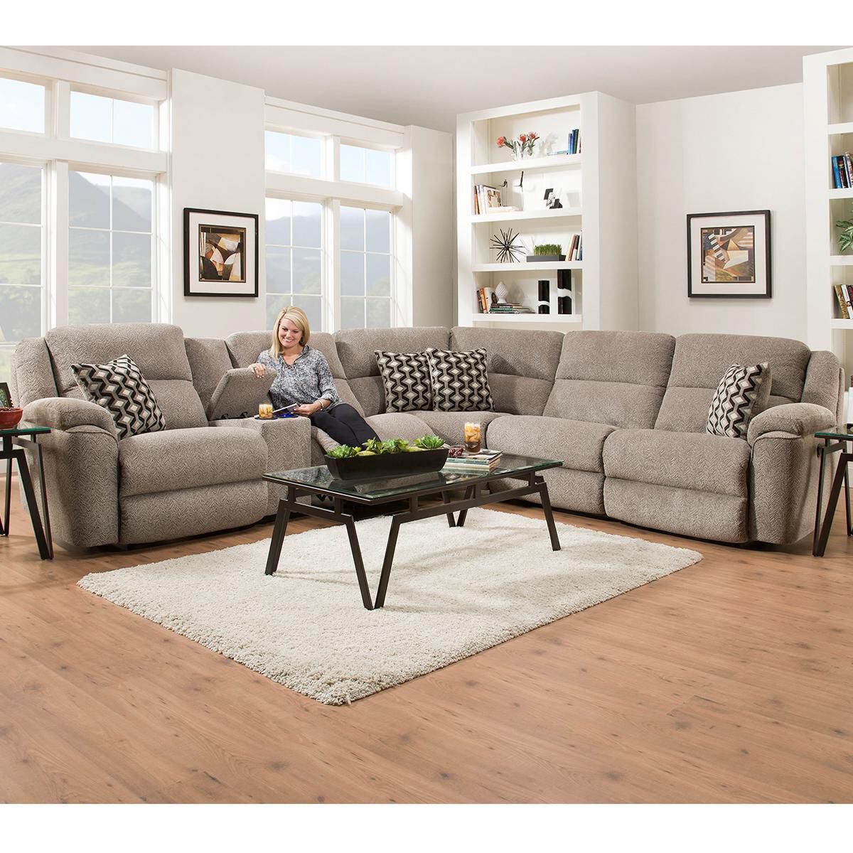 Reclining curved sectional hot sale