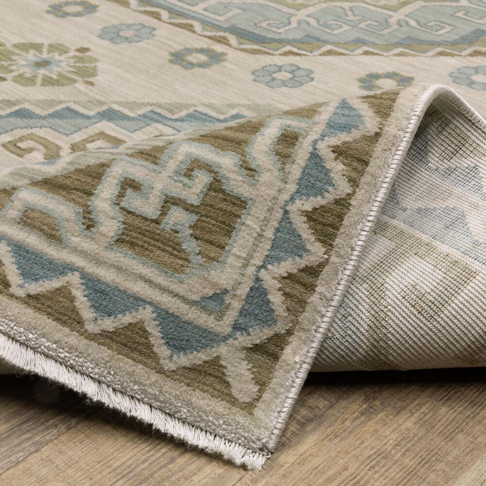 Oriental Weavers Maeve MAE03 Beige and Blue 7&#39;10&quot; x 10&#39;10&quot; Area Rug, , large