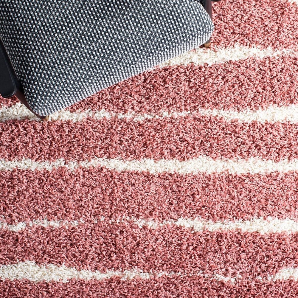 Safavieh Venus Shag VNS603U 5&#39;3&quot; x 7&#39;6&quot; Pink and Ivory Area Rug, , large