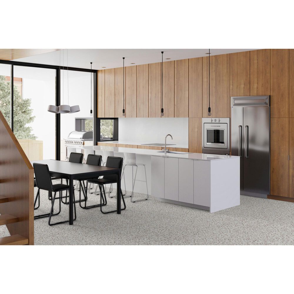 Fuzion SmartDrop Elite Alabaster Terrazzo 18" x 36" Luxury Vinyl Tile, , large