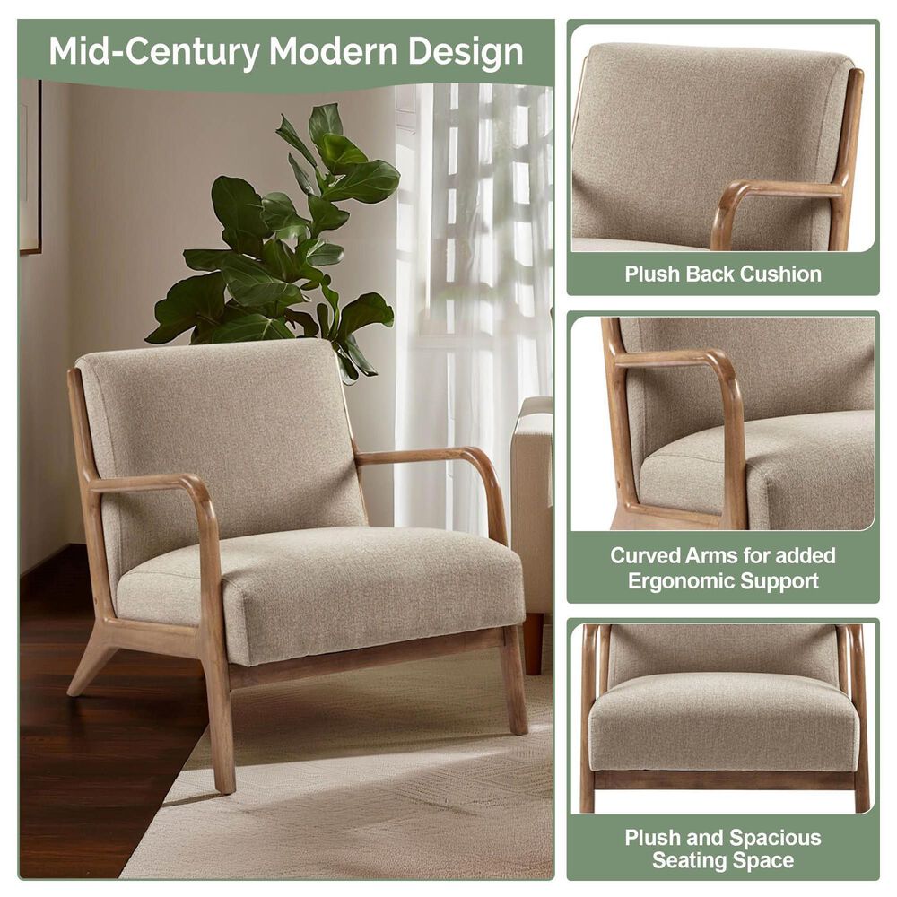 Hearth and Haven Novak Lounge Chair in Cream, , large
