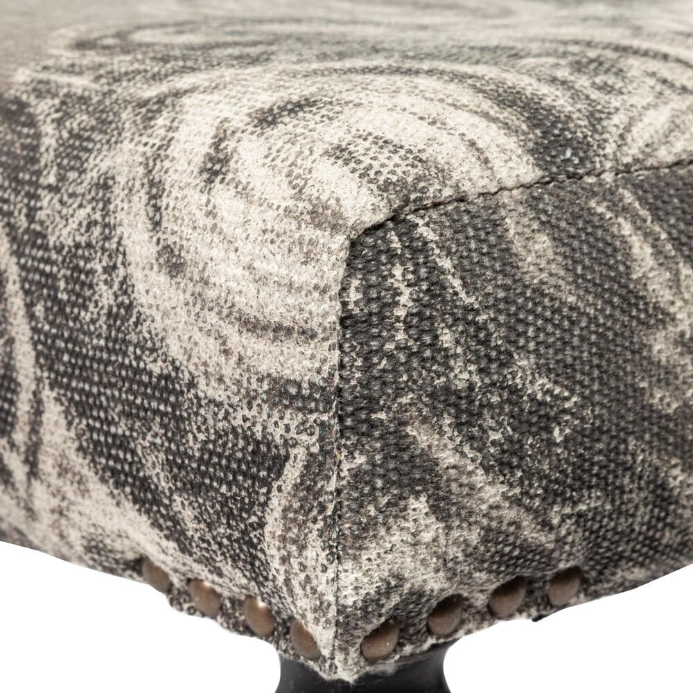 Mercana Alhambra Accent Bench with Gray Cushion Seat in Black, , large