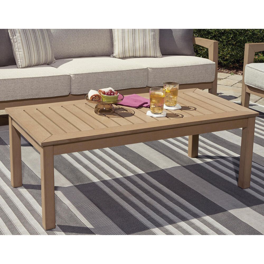 Ashley Hallow Creek Outdoor Cocktail Table in Driftwood, , large