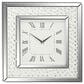 Maple and Jade Decorative Wall Clock with Floating Crystals in Silver, , large