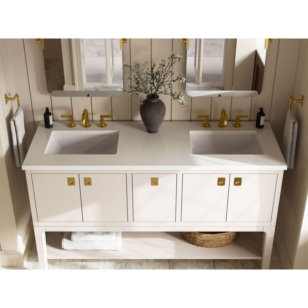 Kohler Castia Widespread Bathroom Sink Faucet in Vibrant Brushed Moderne Brass, , large