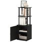 HOMLUX 2-Tier Standing Bookshelf with Storage Cabinet in Blackwood and Black, , large