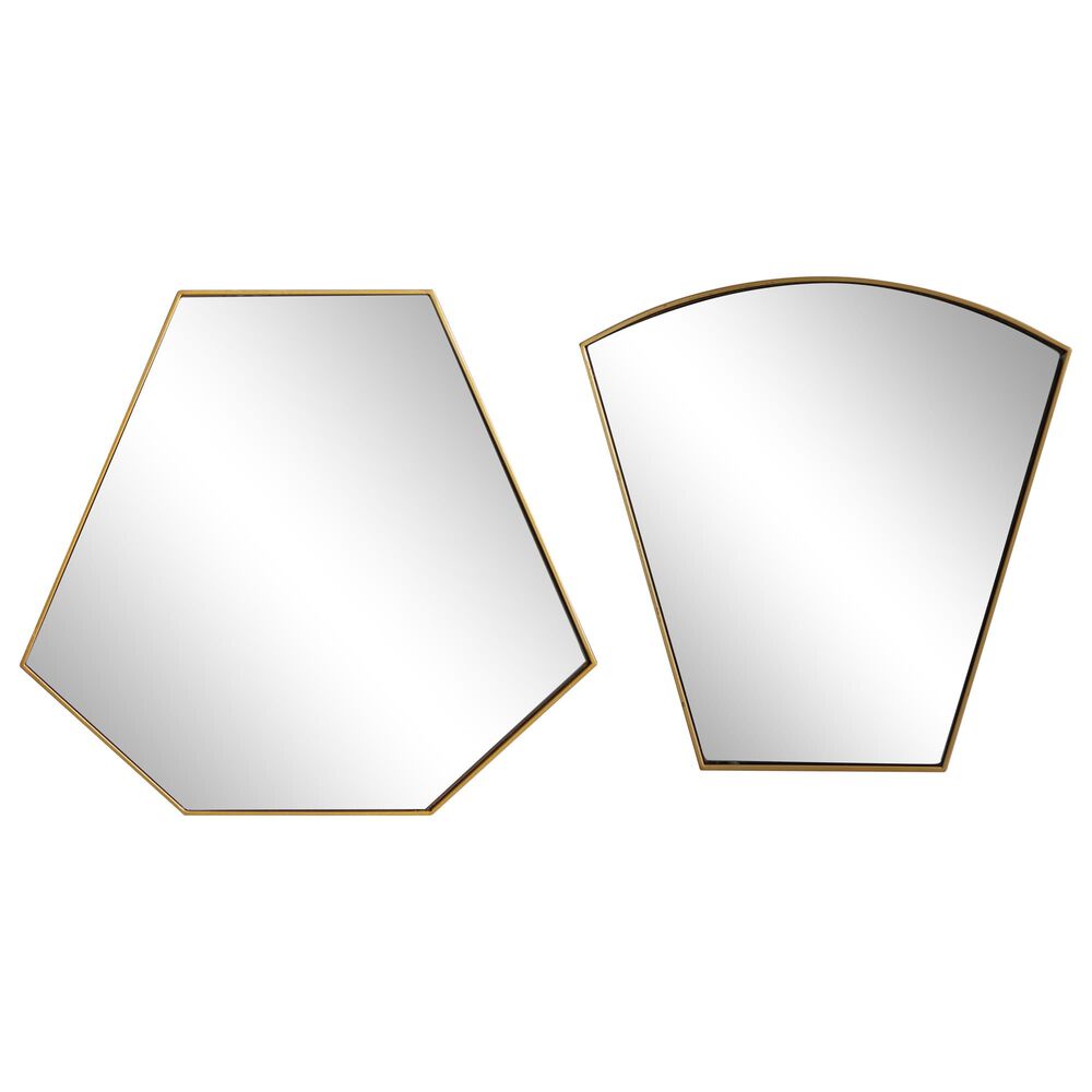 CosmoLiving by Cosmopolitan Contemporary Wall Mirror in Gold (Set of 2), , large