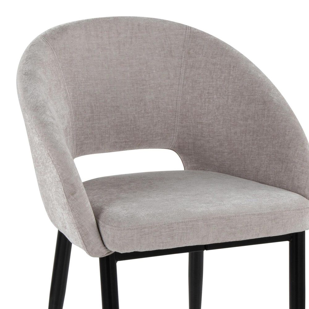LumiSource Renee Upholstered Contemporary Chair in Black Metal and Silver Fabric by LumiSource, , large