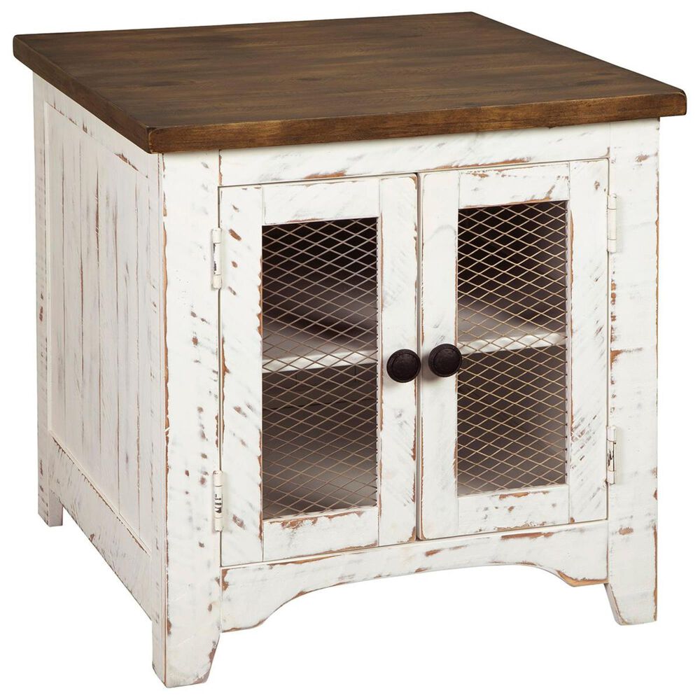 Ashley Wystfield End Table in Vintage White and Warm Brown, , large