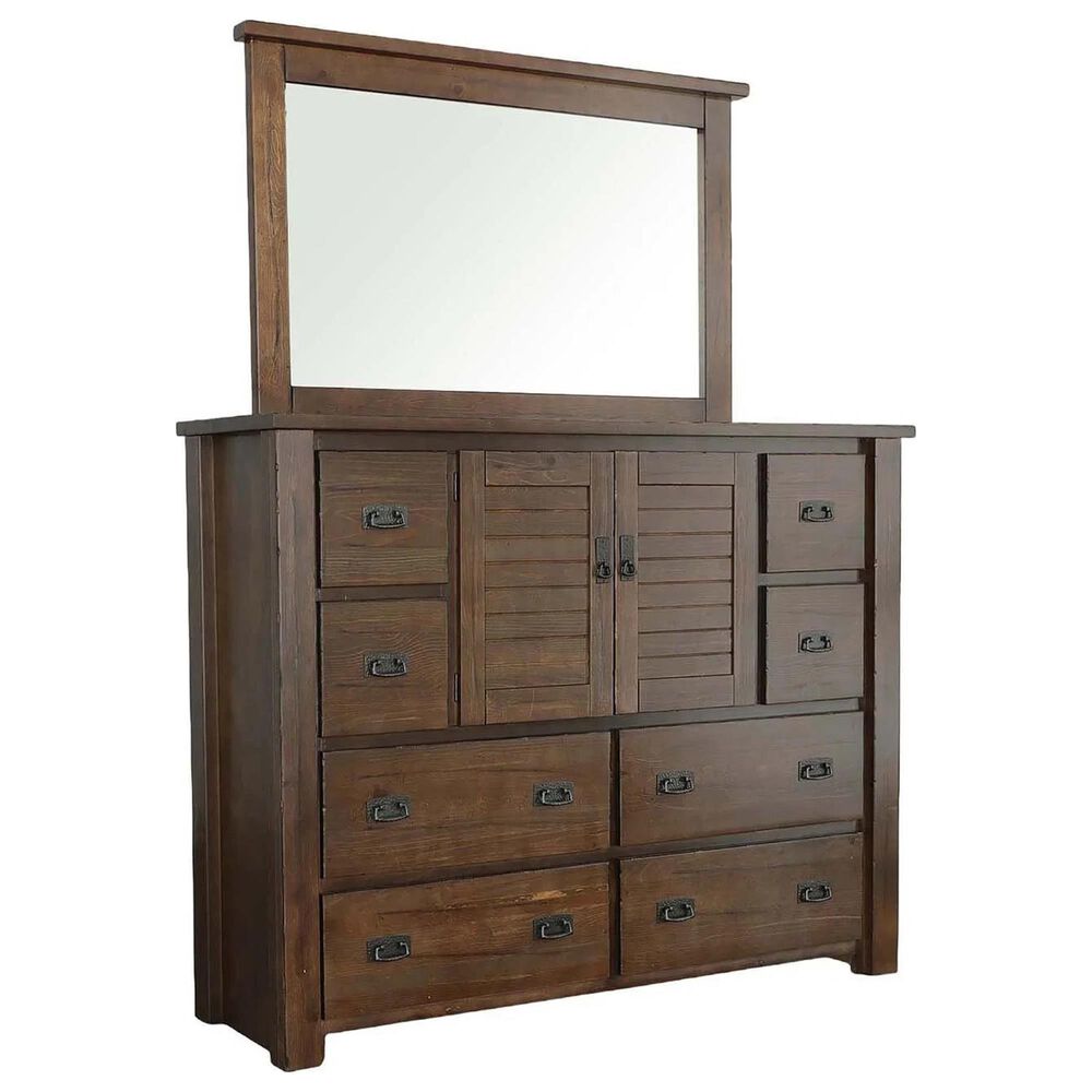 Tiddal Home Trestlewood 3-Piece Queen Poster Bedroom Set in Mesquite Pine, , large
