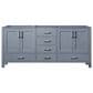 Lexora Home Jacques 72" Double Bathroom Vanity in Dark Grey with 2 cm White Cultured Marble Top and Rectangular Sinks, , large