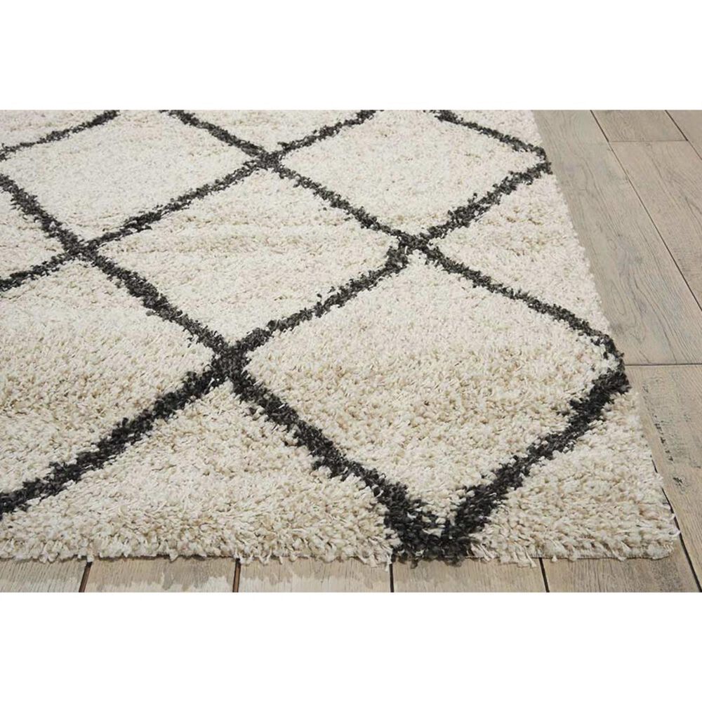 Nourison Brisbane BRI03 8&#39;2&quot; x 10&#39; Ivory and Charcoal Area Rug, , large