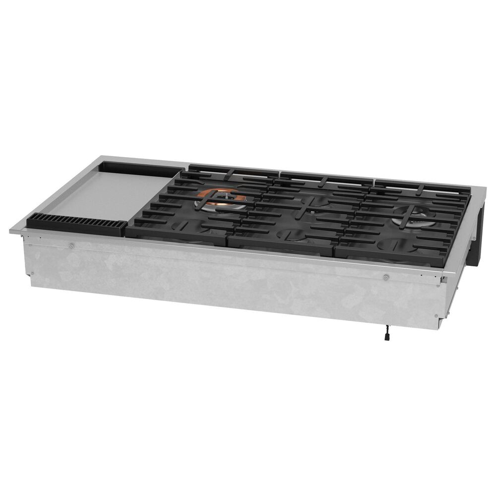 Cafe 48&quot; Natural Gas Rangetop with Integrated Griddle in Matte Black and Brushed Stainless, , large