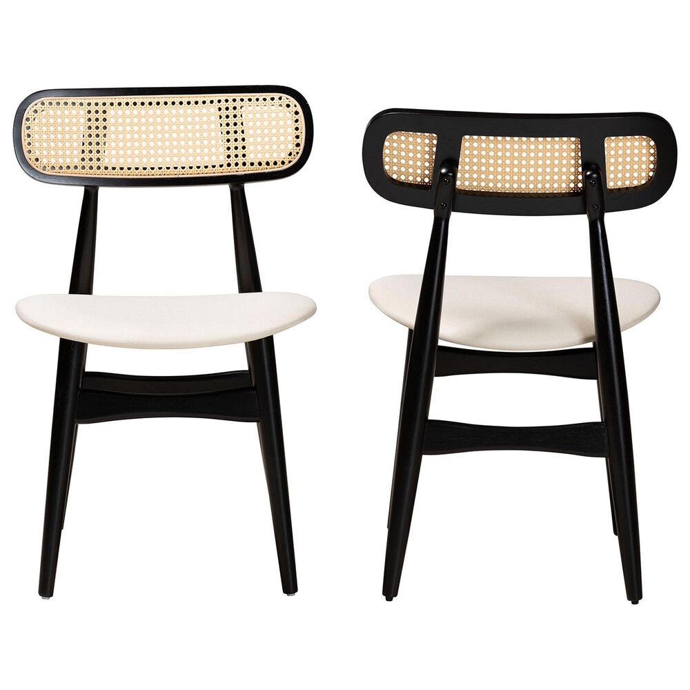 Baxton Studio Tarana Side Chair in Black and Light Brown (Set of 2), , large