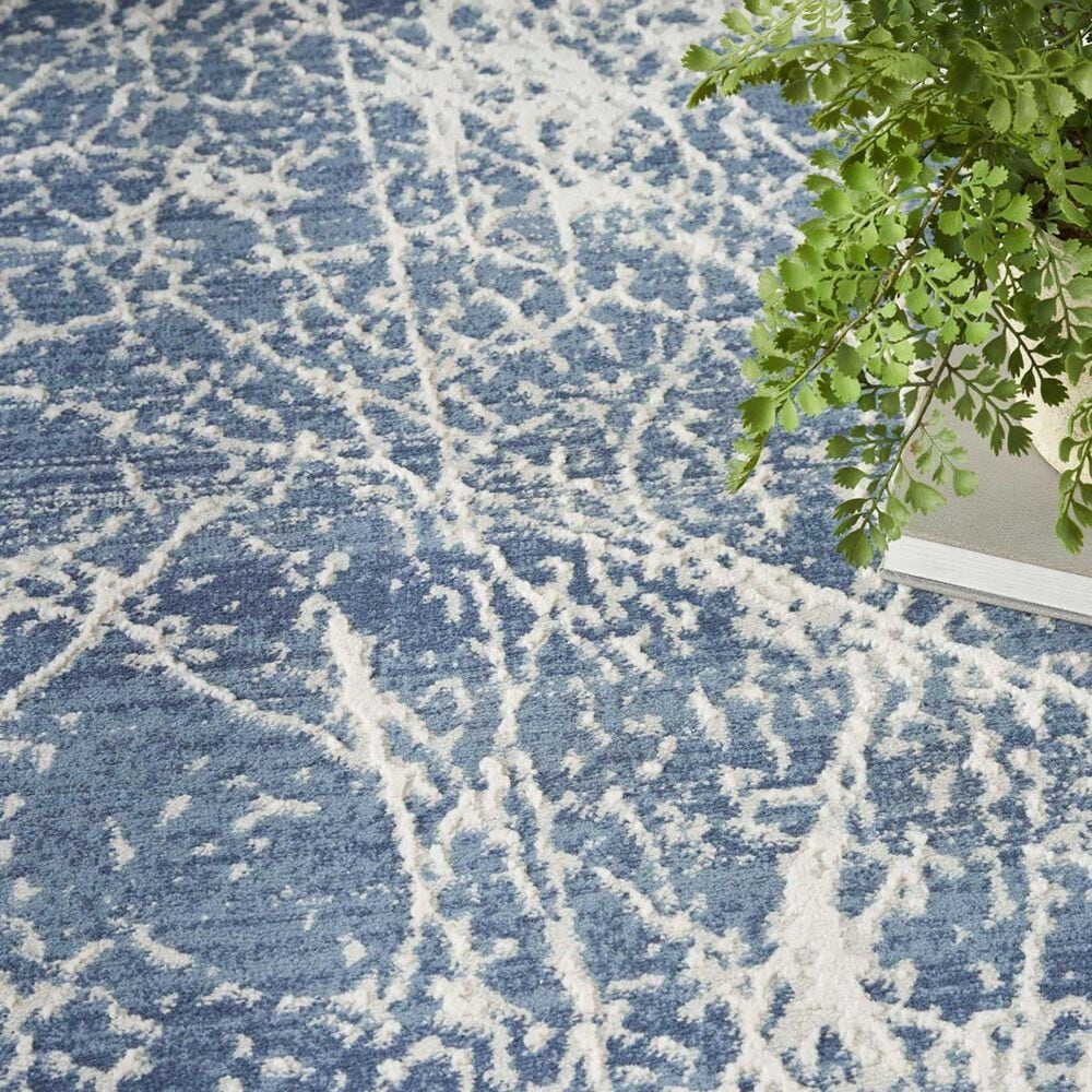 Nourison Exhale 3&#39;11&quot; x 5&#39;11&quot; Navy and Ivory Area Rug, , large