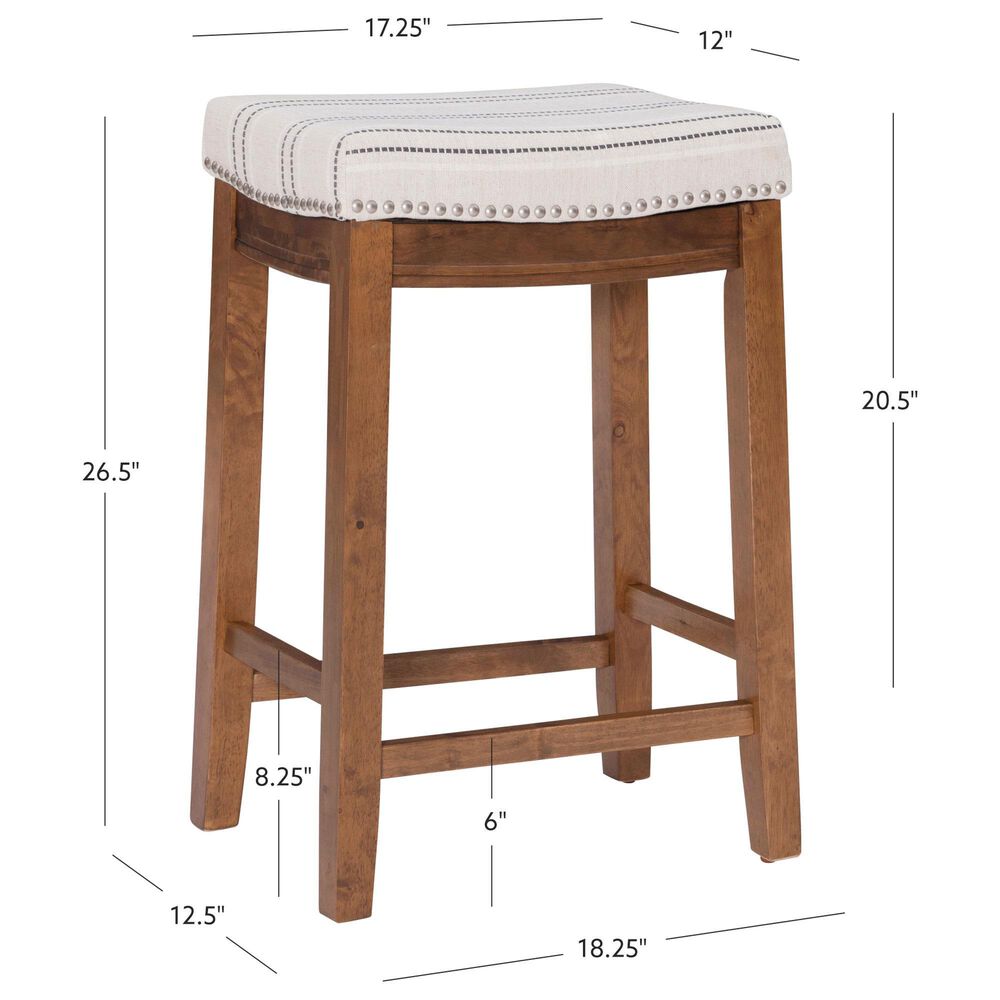 Linon Home Decor Claridge Counter Stool with Natural Cushion in Rich Brown, , large