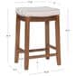 Linon Home Decor Claridge Counter Stool with Natural Cushion in Rich Brown, , large