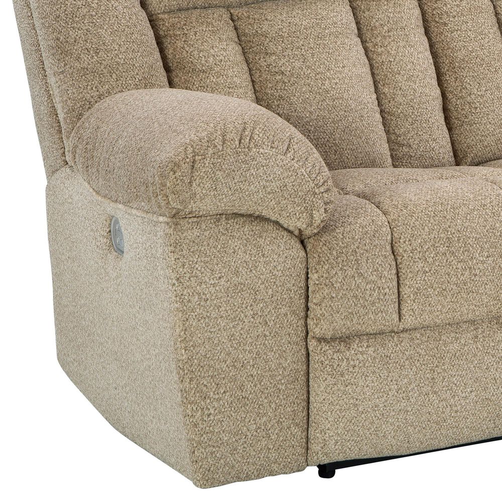 Ashley Tip-Off Power Reclining Sofa with Adjustable Headrest in Wheat, , large