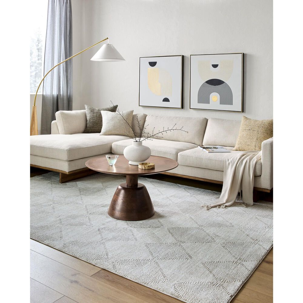 Surya Masterpiece Light Gray, Cream and Medium Gray 12&#39; x 15&#39; Area Rug, , large