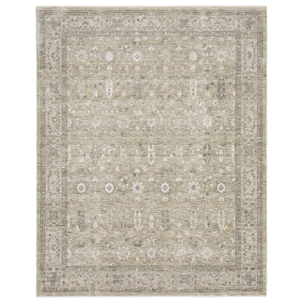 Oriental Weavers Avalon AVA03 Beige and Grey 9"10" x 12"10" Area Rug, , large