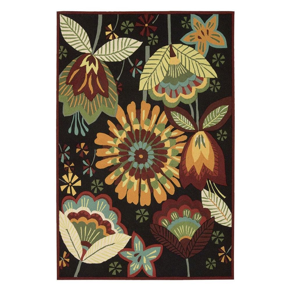Nourison Fantasy FA12 1"9" x 2"9" Black Scatter Rug, , large