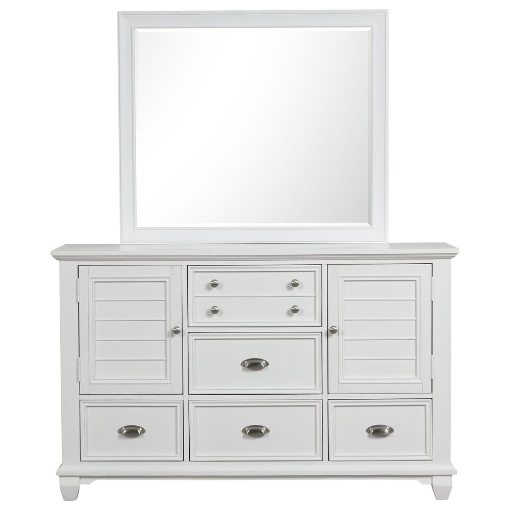 New Heritage Jamestown 5-Piece King Bedroom Set in White Brushed, , large