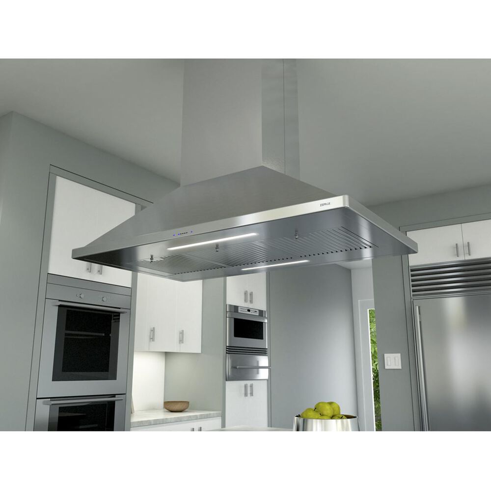 Zephyr 48" Chimney Professional Island Hood in Stainless Steel, , large