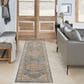 Nourison Sahar 2"3" x 10"2" Ivory and Blue Runner, , large