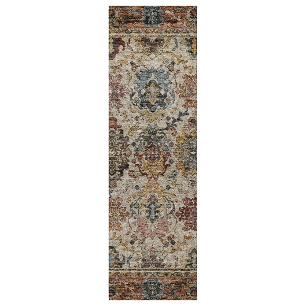 Dalyn Rug Company Silk Road Copper, Ivory, Gold, Brown, Blue, Aloe and Blush 2"3" x 7"6" Runner, , large