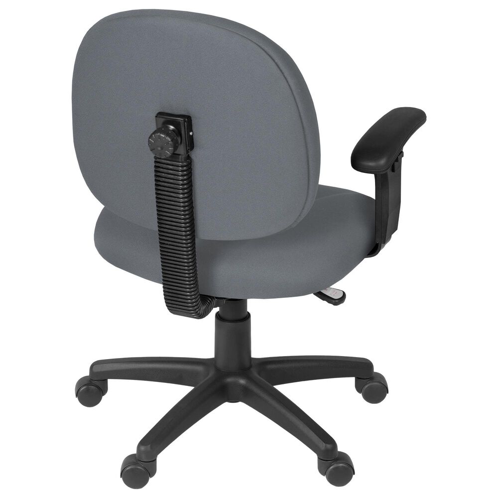 Regency Global Sourcing Comfort Series Swivel Computer Task Chair with Adjustable Arms in Grey, , large