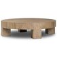 Four Hands Abaso Round Coffee Table in Rustic Wormwood Oak, , large