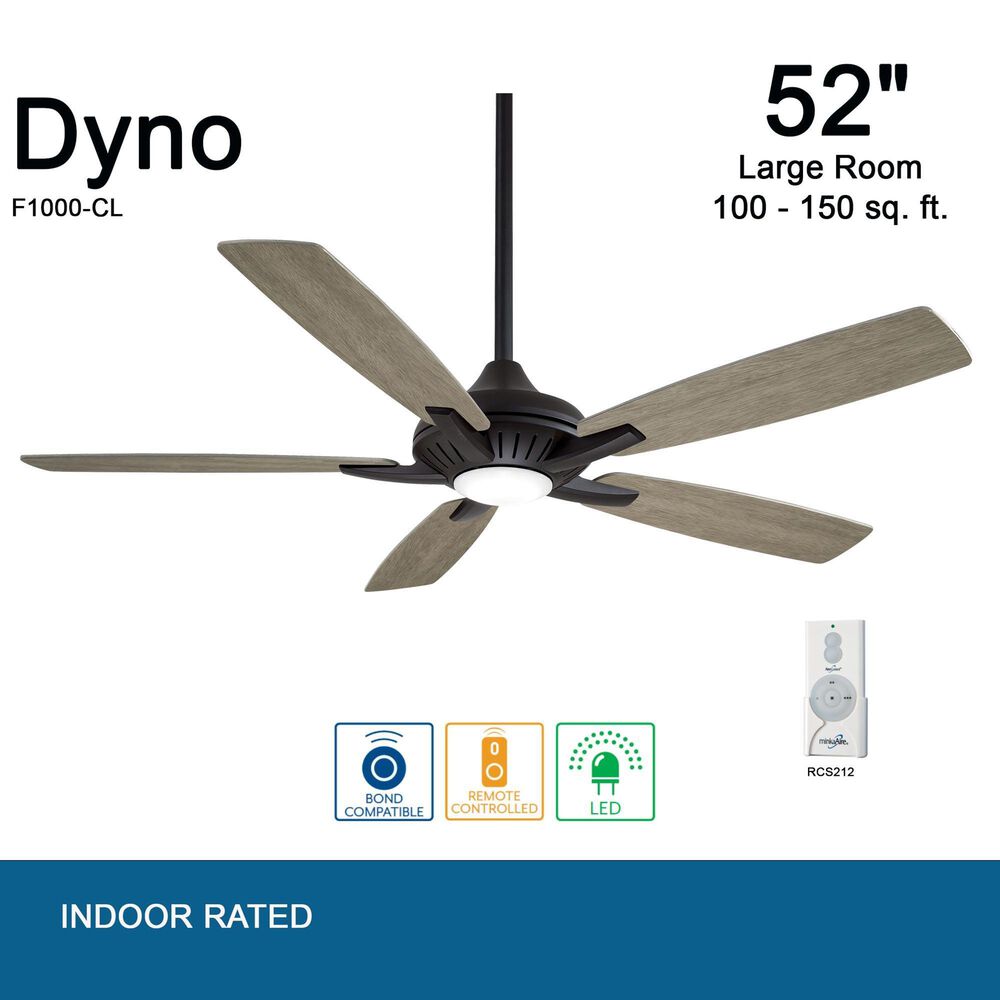 Minka-Aire Dyno 52" Ceiling Fan with Seashore Grey Blades in Coal, , large