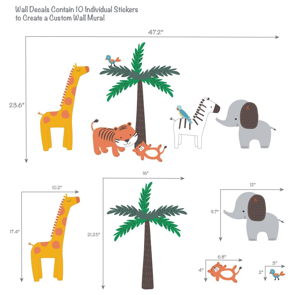 Lambs &amp; Ivy Lollipop Jungle 3-Sheet Wall Decal in Multicolor, , large