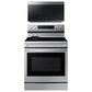 Samsung 2-Piece Kitchen Package with 6.3 Cu. Ft. Convection Freestanding Electric Range and Bespoke 2.1 Cu. Ft. Fingerprint Resistant Over-the-Range Microwave in Stainless Steel, , large