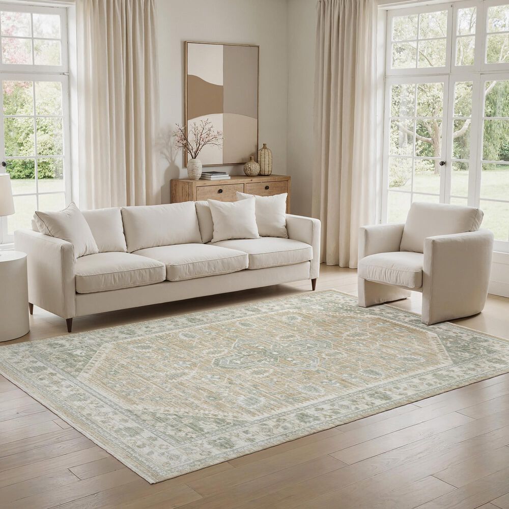 Oriental Weavers Lola LLA06 Blue and Beige 5'3" x 7'6" Area Rug, , large