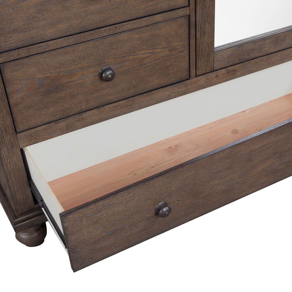 Riva Ridge Oxford 4-Drawer Chiffarobe with Clothing Rod in Cocoa, , large