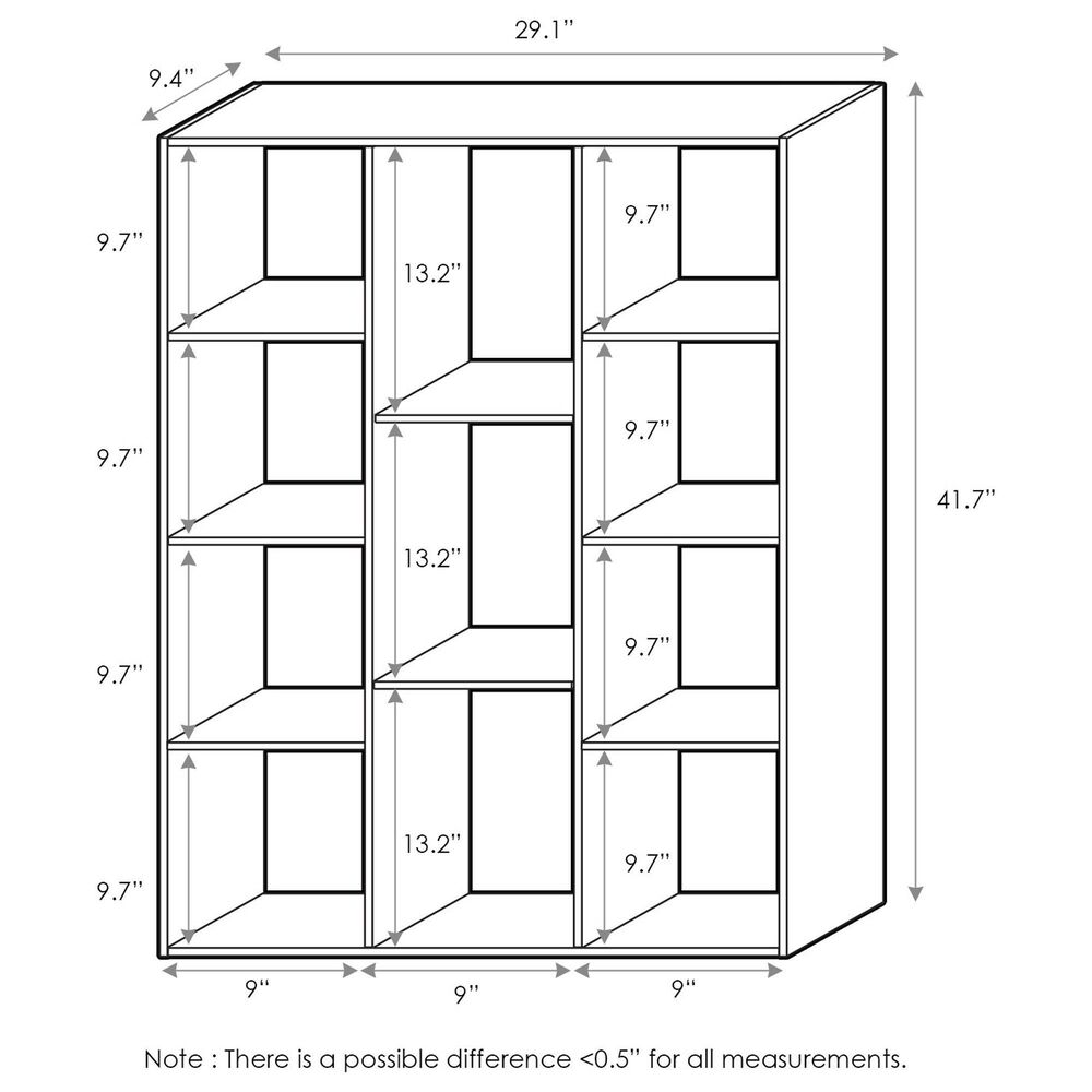 HOMLUX 11-Cube Reversible Open Shelf Bookshelf in Light Blue and White, , large