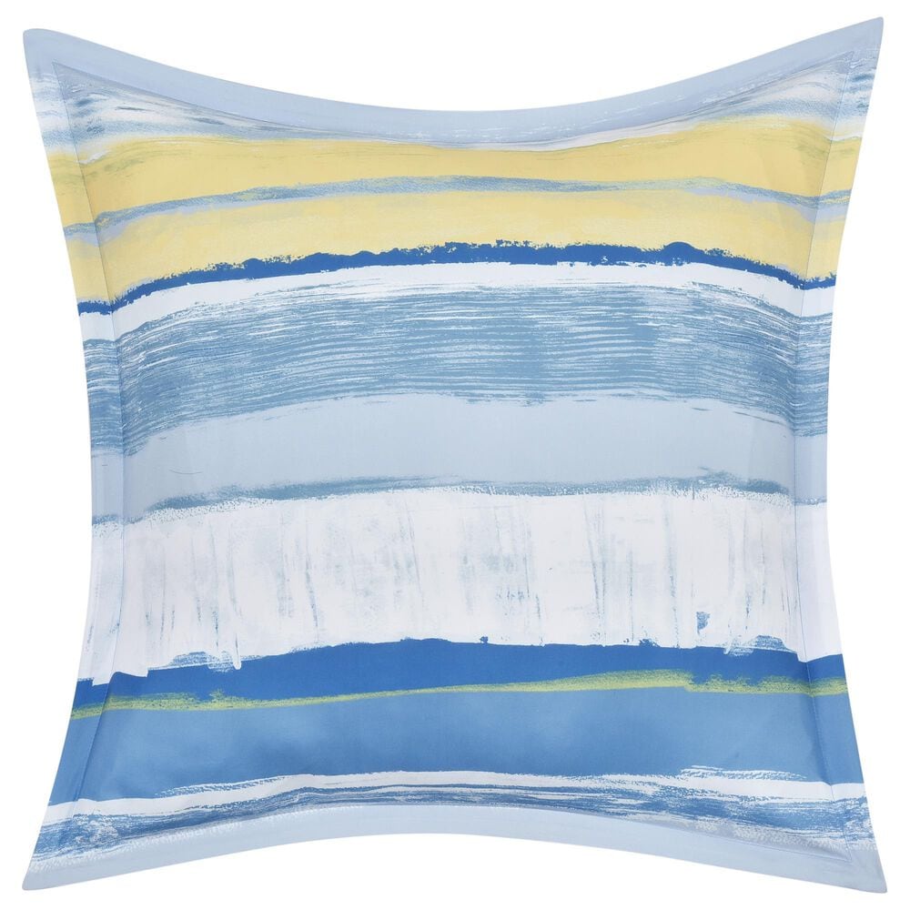 J. Queen New York Seashore 26" Square Euro Pillow Sham in Blue, White and Yellow, , large