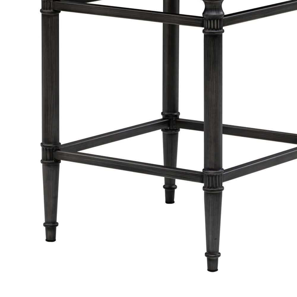 Armen Living Marvin Counter Height Stool with Ivory Upholstery in Antique Pewter, , large